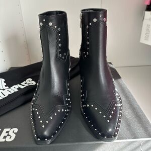 The Kooples Studded Black Ankle Boots